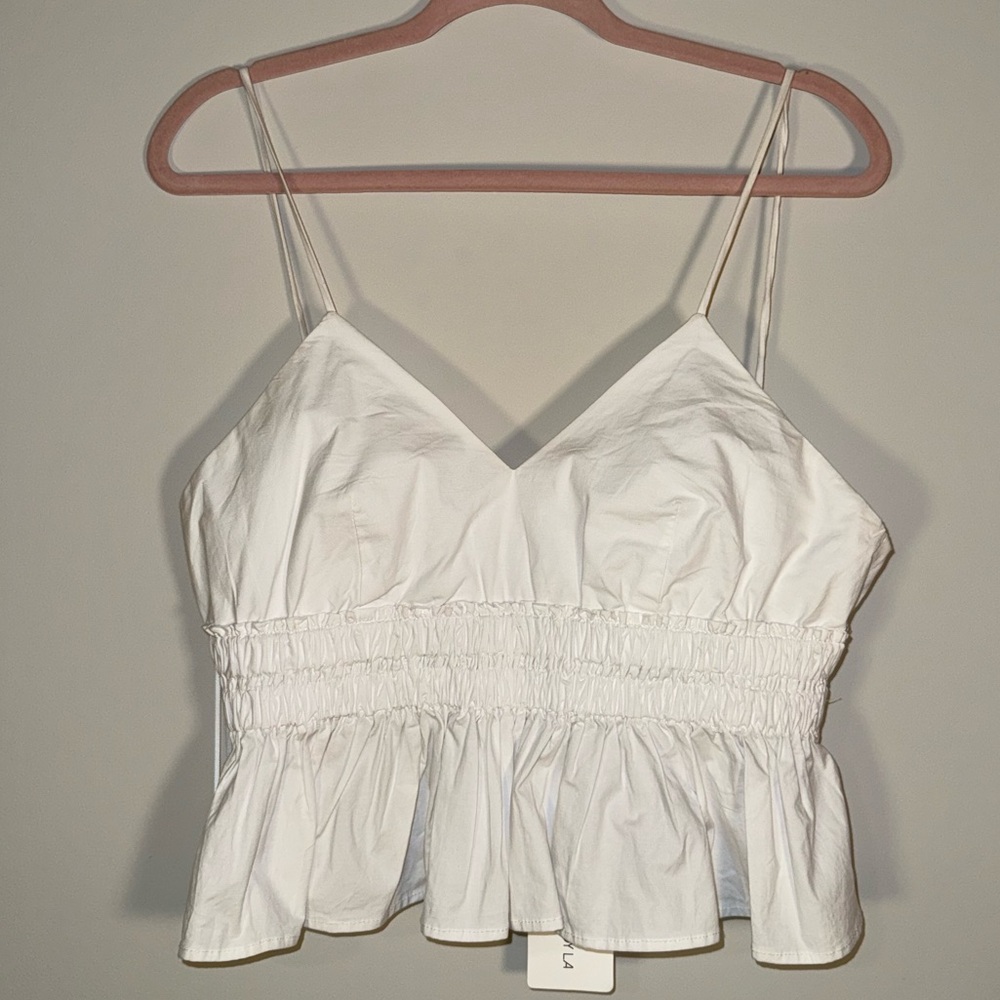 La Hearts White Tank Top – Size Large | NWT Women’s Basic Summer Essential